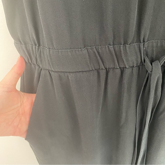 Eileen Fisher Black Silk Georgette Crepe Drawstring Jumpsuit - Picture 6 of 12